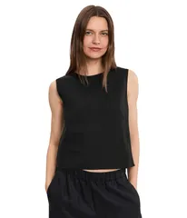 ヴィンス レディース トップス シャツ クルーネック リネン Vince Linen Crew Neck ShellWo Black ブラックのサムネイル