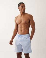 Mango Men's Swimwear Half Pants/Shorts Mango seersucker boxer swim shorts in pastel pale blue