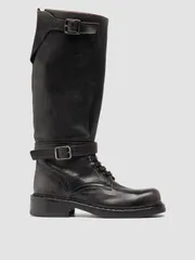 オフィチーネクリエイティブ レディース シューズ ブーツ・レインブーツ レザー Officine Creative Dakota 003 Leather Military Boots Black ブラのサムネイル
