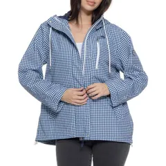 ランズエンド レディース アウター ジャケット・ブルゾン Lands End Breeze Guard Jacket Navy Gingham ネイビーのサムネイル