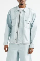 バンズ メンズ ボトムス デニムパンツ ジャケット Vans Umber Stripe Denim Jacket Blue Ice Stripe ブルーのサムネイル