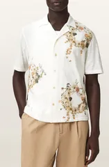 オールセインツ メンズ トップス シャツ AllSaints Fleur Lis Camp Shirt Ecru エクリュのサムネイル