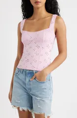 フリーピープル レディース トップス シャツ ニット Free People Full Bloom Eyelet Knit Camisole Sweet Dreamのサムネイル