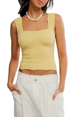 フリーピープル レディース トップス シャツ フラワー柄 ニット フラワー Free People Love Letter Floral Knit Camisole Sicillian Yellowのサムネイル