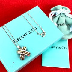 極 美品 箱 袋付き TIFFANY&Co. ティファニー シグネチャー クロス