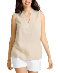 トッミーバハマ レディース トップス シャツ リネン Tommy Bahama Two Palmshine Linen Top Naturalinenのサムネイル