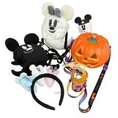 199990 Disney ディズニー タレントグッズまとめ売り ハロウィン グッズ カチューシャ バケット ポーチ 5点まとめ売りのサムネイル