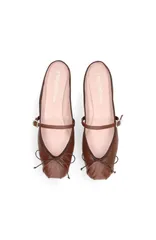 プリティ・バレリーナ レディース シューズ パンプス Pretty Ballerinasquare Toe Ballet Slide Brown ブラウンのサムネイル