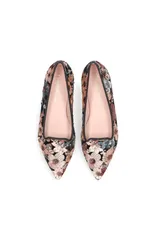 プリティ・バレリーナ レディース シューズ パンプスパンコール ローファー Pretty Ballerinas Pointed Toe Sequinned Loafer Pink ピンクのサムネイル