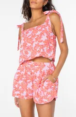 ロキシー レディース トップス シャツ フラワー柄 フラワー Roxy Sunny Adelaide Floral Crop Tank Orchid Bouquet Solidのサムネイル