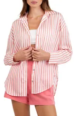 ベラダール レディース トップス シャツ Bella Dahl Stripe Oversize ButtonUp Shirt Wild Coral コーラルのサムネイル