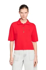 サンドロ レディース トップス シャツ SANDRO Polo shirt with decorative buttons Red レッドのサムネイル