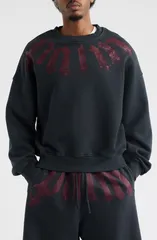 パーム・エンジェルス メンズ アウター パーカー・スウェット シャツ ロゴ Palm Angels Big Neck Logo Sweatshirt Black Burgundy ブラックのサムネイル