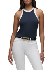 ハドソン レディース トップス タンクトップ リブ Hudson Ribbed Racerback Tank Top Navywhite ホワイトのサムネイル