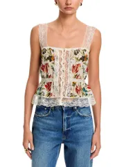 アリスアンドオリビア レディース トップス シャツ Alice and Oliviannabeth Square Neck Top Desert Sprigs Vanillaのサムネイル