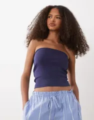 マンゴ レディース トップス シャツ Mango Teen off shoulder top NAVY ネイビーのサムネイル
