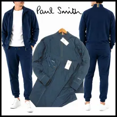 新品 ポールスミス うす手 ジップアップジャケット＋ジョガーパンツ セットアップ L 紺 アーティストストライプタブ Paul Smith メンズのサムネイル