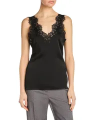 ステラマッカートニー レディース トップス タンクトップ レーストリム レース Stella McCartney Lace Trim Tank Black ブラックのサムネイル