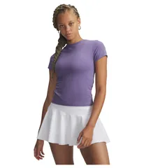 アンダーアーマー レディース トップス シャツ Under Armour Motion Fitted Short Sleeve TShirt Purple LuxePurple Crest パープルのサムネイル