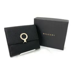 D9008 新品同様！ BVLGARI ブルガリ ブルガリブルガリ クリップ ビーゼロワン Wホック財布 コンパクトウォレット ブラック レザーのサムネイル