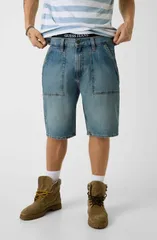 ゲス メンズ ボトムス デニムパンツ ショートパンツ GUESS GJ Carpenter Denim Shorts Blue ブルーのサムネイル