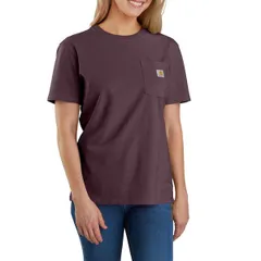 カーハート レディース トップス シャツ Carhartt 103067 Loose Fit Heavyweight PocketShirt Short Sleeve Blackberry Heathのサムネイル