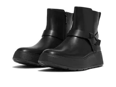 フィットフロップ レディース シューズ ブーツ・レインブーツ レザー FitFlop FMode FoldedKnot Leather Flatform Short Boots Black ブラックのサムネイル