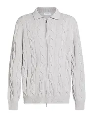グランサッソ メンズ アウター カーディガン ファスナー付きニット GRAN SASSO Light Gray グレーのサムネイル