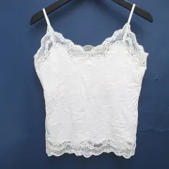 ラルフローレン RALPH LAUREN キャミソール ノースリーブ カットソー L 白系 ホワイト ストレッチ レース 刺繍のサムネイル