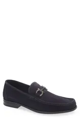フェラガモ メンズ シューズ スニーカー ローファー FERRAGAMO Grandioso Double Gancio Bit Loafer Men NAVY NERO ネイビーのサムネイル