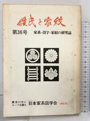 姓氏と家紋（第36号）家系・苗字・家紋の研究誌 日本家系図学会 昭和56年