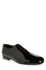 フェラガモ メンズ シューズ スニーカー レザー FERRAGAMO Astro Patent Leather Wholecut Shoe Men NEROのサムネイル