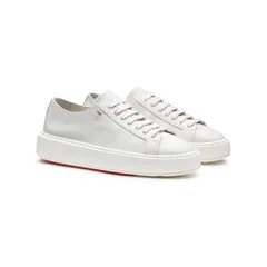 サントーニ レディース シューズ スニーカー レザー Santoni Tumbled Leather Sneaker Women White ホワイトのサムネイル