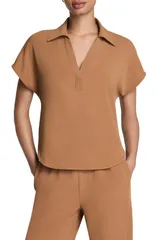 スパンク レディース トップス シャツ SPANX Oversize Short Sleeve Colla red Shirt MAPLEWOODのサムネイル