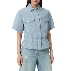 オールセインツ レディース トップス シャツ ALLSAINTS Tove Short Sleeve Shirt Light Blue ブルーのサムネイル