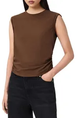 オールセインツ レディース トップス シャツ ギャザー AllSaints West Side Ruched Tank PECAN BROWN ブラウンのサムネイル