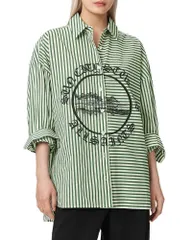 オールセインツ レディース トップス シャツ ALLSAINTS Adrianne Shirt Apple Green グリーンのサムネイル