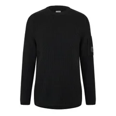 シーピーカンパニー メンズ アウター ニット・セーター CP Company CP Full Rib Crew Sn64 Black 999 ブラックのサムネイル