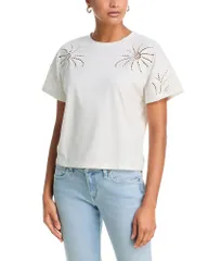 ラグアンドボーン レディース トップス Tシャツ カットアウト フラワー柄 フラワー rag bone Kelly Floral Cut Out Boxy Tee White ホワイトのサムネイル