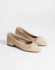 トップショップ レディース シューズ ヒール スエード Topshop Dottie real suede block heel ballet shoe in taupe Sand サンドのサムネイル