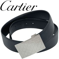 未使用級 Cartier タンク ドゥ アルディロン レザーベルト シルバー　黒 美品】Cartier ベルト タンク アルディロン C ブラック シルバー
