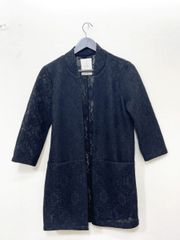 NUMPH 님프 스탠드칼라 레이스 롱 재킷 size36(M)/블랙 ■■레이디스