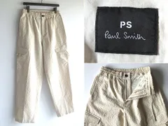美品 PS Paul Smith ポールスミス 2025SS エアリーシアサッカー ワイドカーゴパンツ ストレッチ イージーパンツ M アイボリー 国内正規品のサムネイル