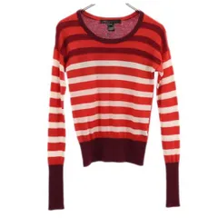 MARC BY MARC JACOBS マークバイマークジェイコブス ボーダー柄 長袖 セーター XS 赤系 ニット メンズ 古着のサムネイル