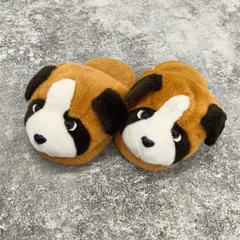 希少 吉徳 青い森 犬 ぬいぐるみ ルームシューズ スリッパ セントバーナード イヌ YOSHITOKU 昭和レトロ ファンシー 当時物 レア