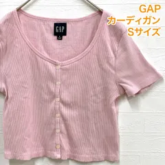 GAP 半袖カーディガン S ピンク リブ 綿100% ショート丈 ギャップ #RW41のサムネイル
