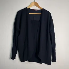 COMPTOIR DES COTONNIERS コンプトワールデコトニエ ニットカーディガン ロングカーディガン オープンフロント ウール65% ネイビー サイズM NB208のサムネイル