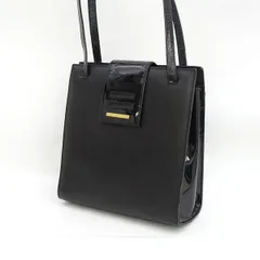 HANAE MORI / ハナエモリ ■ショルダーバッグ　レザー　エナメル　黒 【バッグ/バック/BAG/鞄/カバン】 ブランド【中古】 のサムネイル
