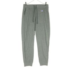 美品 Champion チャンピオン ワンポイントロゴ ロングパンツ M グレー レディース 古着