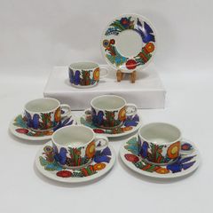 Villeroy & Boch ◆【Western Tableware】Villeroy & Boch/Acapulco Demitasse Cup & Saucer (Set of 5) Antique Western Porcelain Gift【Used】